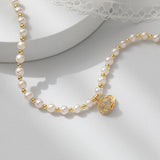 925 Silver Freshwater Pearl Necklace Shell Pendant Choker