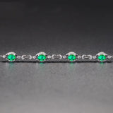 Green Tourmaline Bracelet w/ Zircon Inlay