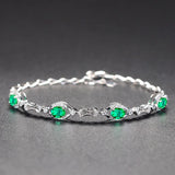 Green Tourmaline Bracelet w/ Zircon Inlay