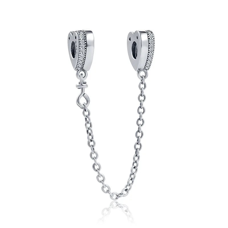925 Silver Safety Chain Koala Angel Wing Starfish Bead Bracelet Charms