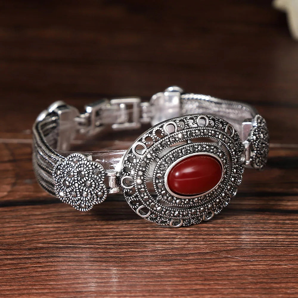 Vintage Style Resin Rhinestone Bracelet for Women Wedding Party
