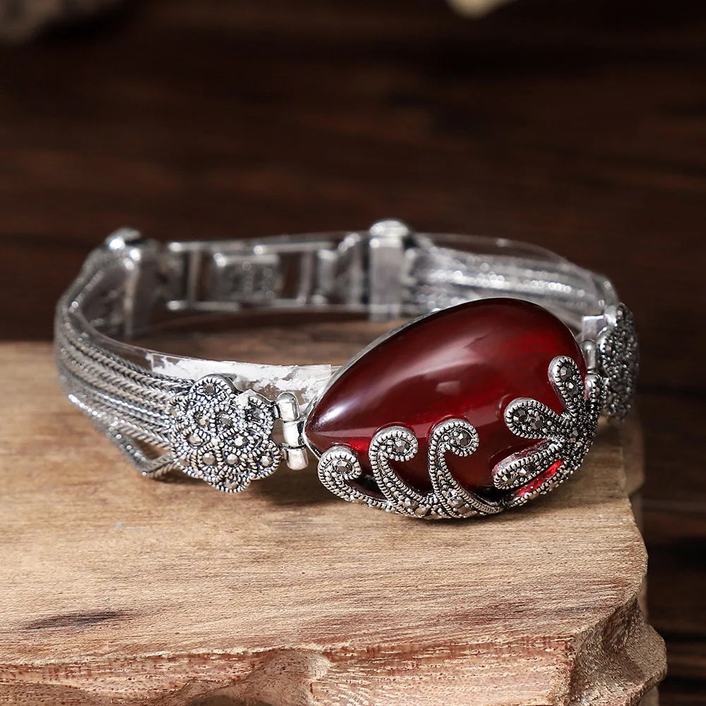 Vintage Style Resin Rhinestone Bracelet for Women Wedding Party