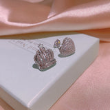 925 Silver Crown Love Earrings Hypoallergenic Female Accessory