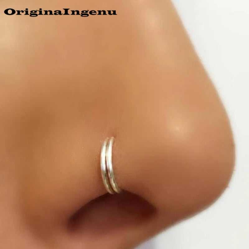 925 Silver Nose Ring Septum Hoop Jewelry