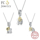 925 Silver Number Heart Happy Birthday Pendant Necklace Women