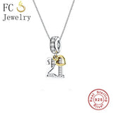 925 Silver Number Heart Happy Birthday Pendant Necklace Women