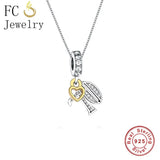 925 Silver Number Heart Happy Birthday Pendant Necklace Women