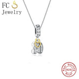 925 Silver Number Heart Happy Birthday Pendant Necklace Women
