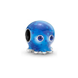 925 Silver Octopus Family Charms Encircled Heart Loves Castle Mom Bead
