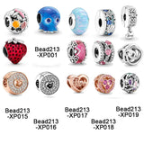 925 Silver Octopus Family Charms Encircled Heart Loves Castle Mom Bead