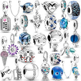 925 Silver Octopus Parrot Chameleon Charms Beads Ocean Pendant DIY Jewelry