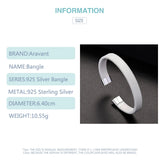 925 Silver Open Cuff Bracelet for Women Men Jewelry