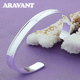 925 Silver Open Cuff Bracelet Bangle For Women Men