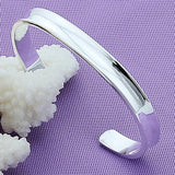 925 Silver Open Cuff Bracelet Bangle For Women Men