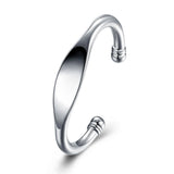 925 Silver Double Beads Cuff Bracelet Wedding Jewelry