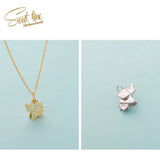 925 Silver Origami Folding Heart Necklace for Girls Women