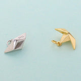 925 Silver Origami Folding Heart Necklace for Girls Women