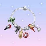 925 Silver Anime Character American Shield Bracelet