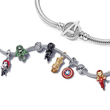 925 Silver Anime Character American Shield Bracelet