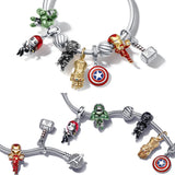 925 Silver Anime Character American Shield Bracelet