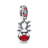 925 Silver Reindeer Snowflake DIY Bead Fit Charms Bracelet