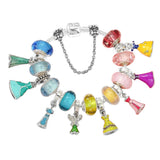 925 Silver Colorful Princess Dress Glass Beads Snake Bracelet Set