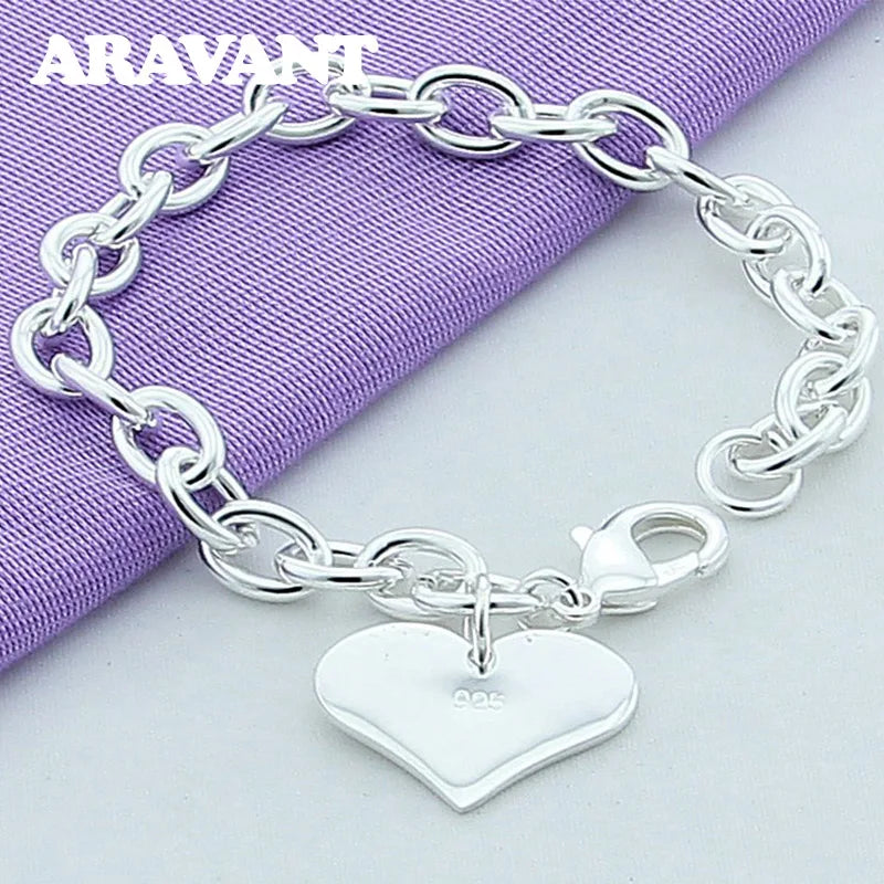 925 Heart Charm Bracelet for Her