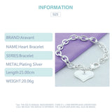 925 Heart Charm Bracelet for Her