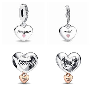925 Silver Heart Pendant Family Daug...