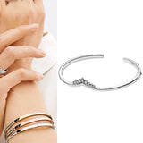 925 Silver Pan Bracelet Bright Crown Wish Bone Fit European Charm Bracelets