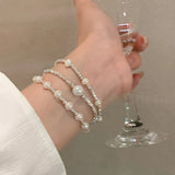 925 Silver Pearl Bracelet for Women Elegant Hand Jewelry