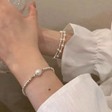 925 Silver Pearl Bracelet for Women Elegant Hand Jewelry