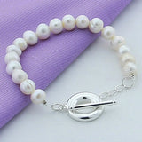 925 Silver Pearl Bracelets for Women Wedding Jewelry