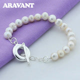 925 Silver Pearl Bracelets for Women Wedding Jewelry