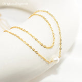 925 Silver Pearl Choker Rose Necklace Women Jewelry