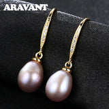 925 Silver Pearl Drop Earring For Women Fine Party Wedding