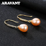 925 Silver Pearl Drop Earring For Women Fine Party Wedding