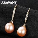 925 Silver Pearl Drop Earring For Women Fine Party Wedding