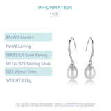 925 Silver Pearl Drop Earring For Women Fine Party Wedding