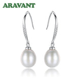 925 Silver Pearl Drop Earring For Women Fine Party Wedding