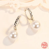 925 Silver Pearl Drop Earrings for Weddings