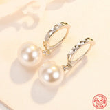 925 Silver Pearl Drop Earrings for Weddings