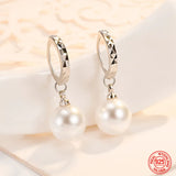 925 Silver Pearl Drop Earrings for Weddings