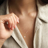 925 Silver Pearl Pendant Necklace 14K Filled Choker Boho Collier Femme Kolye
