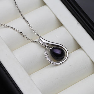925 Silver Pearl Pendant, Freshwater Pearl Necklace for Women