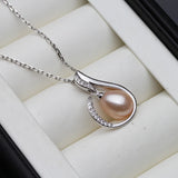 925 Silver Pearl Pendant, Freshwater Pearl Necklace for Women