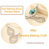925 Silver Pendant Blank for 10X12mm Oval Cabochons