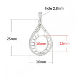925 Silver Pendant Blank for 10X12mm Oval Cabochons