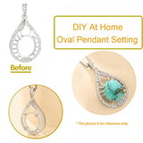 925 Silver Pendant Blank for 10X12mm Oval Cabochons