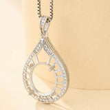 925 Silver Pendant Blank for 10X12mm Oval Cabochons